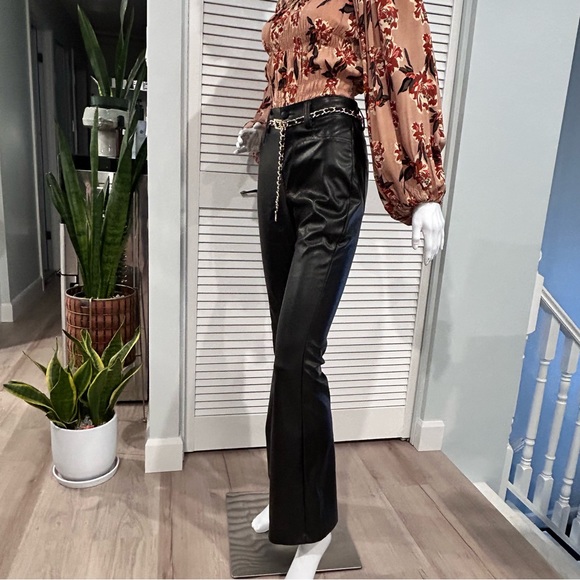 NWOT Vegan Leather Boot Cut Pants - Picture 6 of 16